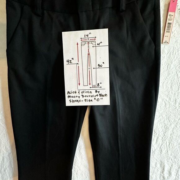 Alice and Olivia Women’s Black Towork Pants Size 0 NWT - Picture 7 of 7